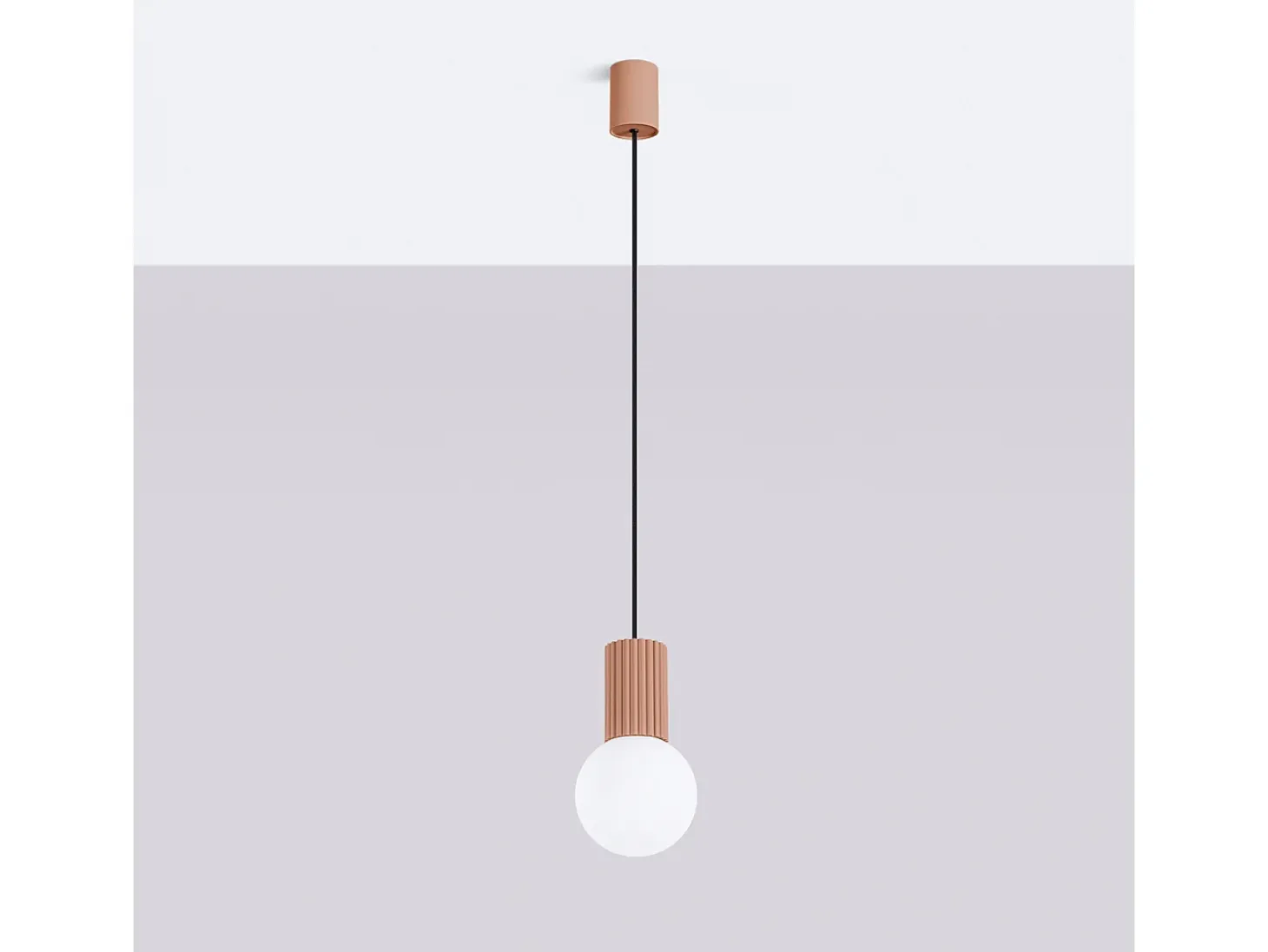 Lámpara Colgante Halo Moderno De Aluminio/Vidrio - 1 Fuentes Luminosas - L.12 X A.120 Cm - Moca