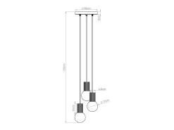 Lámpara Colgante Halo Moderno De Aluminio/Vidrio - 3 Fuentes Luminosas - L.25 X A.125 Cm - Ultramarino