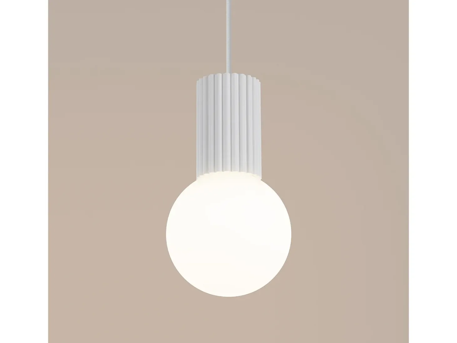 Lámpara Colgante Halo Moderno De Aluminio/Vidrio - 1 Fuentes Luminosas - L.12 X A.120 Cm - Blanco