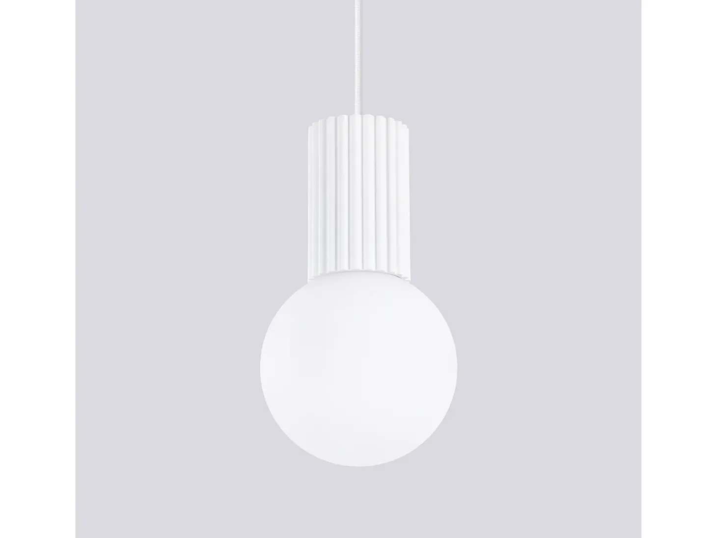 Lámpara Colgante Halo Moderno De Aluminio/Vidrio - 1 Fuentes Luminosas - L.12 X A.120 Cm - Blanco