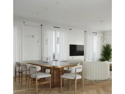 Lámpara Colgante Halo Moderno De Aluminio/Vidrio - 3 Fuentes Luminosas - L.25 X A.125 Cm - Beige