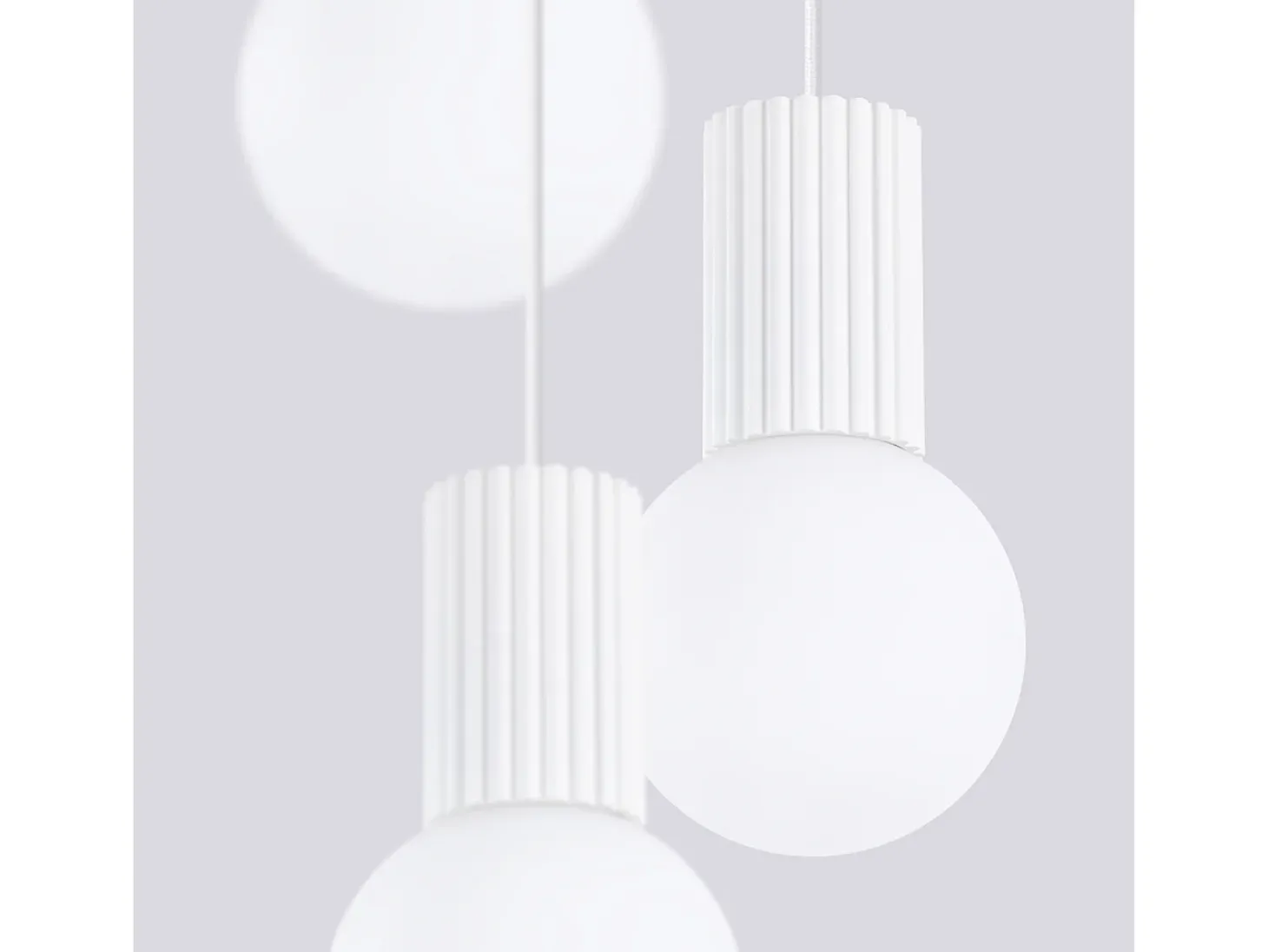 Lámpara Colgante Halo Moderno De Aluminio/Vidrio - 3 Fuentes Luminosas - L.25 X A.125 Cm - Blanco