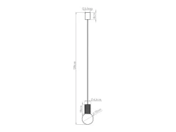 Lámpara Colgante Halo Moderno De Aluminio/Vidrio - 1 Fuentes Luminosas - L.12 X A.120 Cm - Gris Pardo