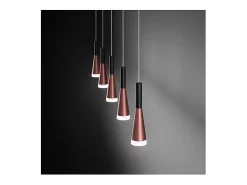 Lámpara colgante horizontal CONE, color dorado, rosa y negro, 5 x 7 W, 3000 K, Perenz