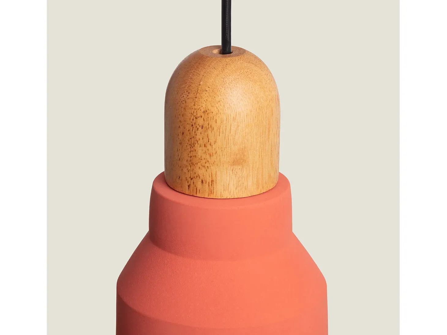 Lámpara Colgante Hormigón y Madera Luster Terracota