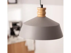 Lámpara Colgante Hormigón y Madera Kukojoa Gris