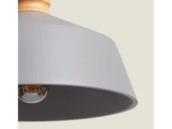 Lámpara Colgante Hormigón y Madera Kukojoa Gris