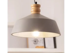 Lámpara Colgante Hormigón y Madera Kukojoa Gris