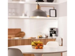 Lámpara Colgante Hormigón y Madera Kukojoa Gris