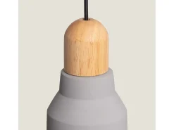Lámpara Colgante Hormigón y Madera Luster Gris Piedra