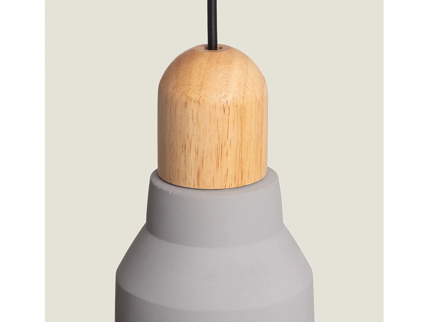Lámpara Colgante Hormigón y Madera Luster Gris Piedra
