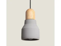 Lámpara Colgante Hormigón y Madera Luster Gris Piedra
