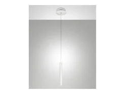 Lámpara colgante individual Prado en blanco de Fabas Luce - LED regulable de 6,5 W, diseño moderno