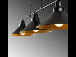 Lámpara colgante industrial negra de 3 luces ERIKA