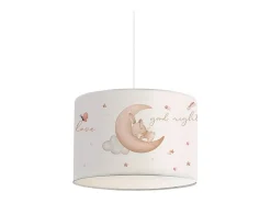 Lámpara Colgante Infantil Blanca Con Motivo Lunar 24x21 cm