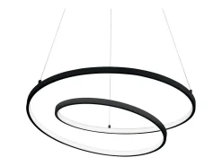 Lámpara colgante integrada LED decorativa en forma de remolino negra, 3000K