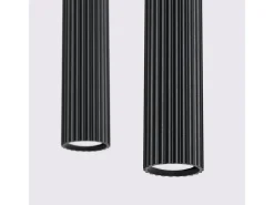 Lámpara Colgante Karbon Minimalista De Aluminio - 2 Fuentes Luminosas - L.30 X A.90 Cm - Negro