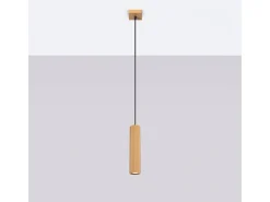 Lámpara Colgante Karbon Minimalista De Aluminio - 1 Fuentes Luminosas - L.8 X A.118 Cm - Dorado