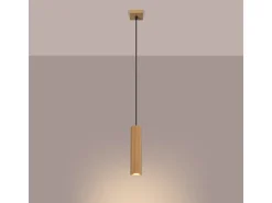 Lámpara Colgante Karbon Minimalista De Aluminio - 1 Fuentes Luminosas - L.8 X A.118 Cm - Dorado