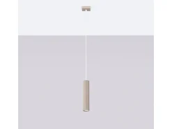 Lámpara Colgante Karbon Minimalista De Aluminio - 1 Fuentes Luminosas - L.8 X A.118 Cm - Gris Pardo