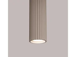 Lámpara Colgante Karbon Minimalista De Aluminio - 1 Fuentes Luminosas - L.8 X A.118 Cm - Gris Pardo