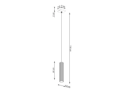Lámpara Colgante Karbon Minimalista De Aluminio - 1 Fuentes Luminosas - L.8 X A.118 Cm - Negro