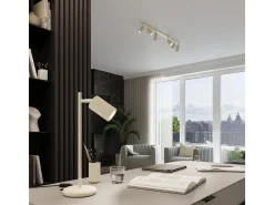 Lámpara Colgante Karbon Minimalista De Aluminio - 2 Fuentes Luminosas - L.30 X A.90 Cm - Beige