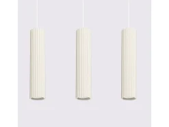 Lámpara Colgante Karbon Minimalista De Aluminio - 3 Fuentes Luminosas - L.45 X A.98 Cm - Beige
