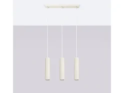 Lámpara Colgante Karbon Minimalista De Aluminio - 3 Fuentes Luminosas - L.45 X A.98 Cm - Beige