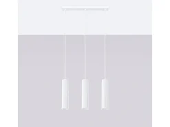 Lámpara Colgante Karbon Minimalista De Aluminio - 3 Fuentes Luminosas - L.45 X A.98 Cm - Blanco