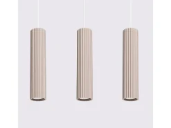 Lámpara Colgante Karbon Minimalista De Aluminio - 3 Fuentes Luminosas - L.45 X A.98 Cm - Gris Pardo