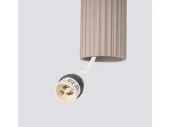 Lámpara Colgante Karbon Minimalista De Aluminio - 3 Fuentes Luminosas - L.45 X A.98 Cm - Gris Pardo
