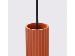 Lámpara Colgante Karbon Minimalista De Aluminio - 1 Fuentes Luminosas - L.8 X A.118 Cm - Ocre Rojo