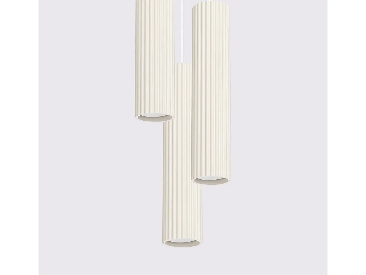 Lámpara Colgante Karbon Minimalista De Aluminio - 3 Fuentes Luminosas - L.19,5 X A.108 Cm - Beige