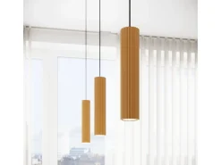 Lámpara Colgante Karbon Minimalista De Aluminio - 3 Fuentes Luminosas - L.45 X A.98 Cm - Dorado