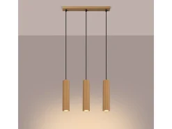Lámpara Colgante Karbon Minimalista De Aluminio - 3 Fuentes Luminosas - L.45 X A.98 Cm - Dorado