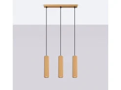 Lámpara Colgante Karbon Minimalista De Aluminio - 3 Fuentes Luminosas - L.45 X A.98 Cm - Dorado