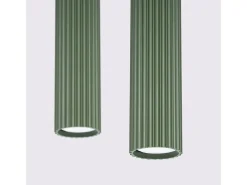 Lámpara Colgante Karbon Minimalista De Aluminio - 2 Fuentes Luminosas - L.30 X A.90 Cm - Verde Oliva
