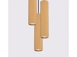 Lámpara Colgante Karbon Minimalista De Aluminio - 3 Fuentes Luminosas - L.19,5 X A.108 Cm - Dorado
