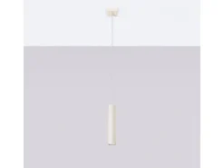 Lámpara Colgante Lagos Desván De Acero - 1 Fuentes Luminosas - L.8 X A.118 Cm - Beige