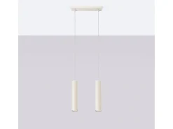Lámpara Colgante Lagos Desván De Acero - 2 Fuentes Luminosas - L.30 X A.105 Cm - Beige