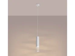 Lámpara Colgante Lami Moderno De Acero - 1 Fuentes Luminosas - L.8 X A.125 Cm - Blanco