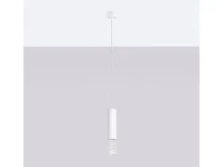 Lámpara Colgante Lami Moderno De Acero - 1 Fuentes Luminosas - L.8 X A.125 Cm - Blanco