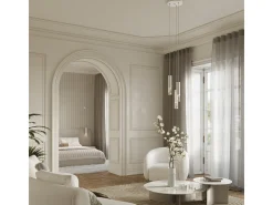 Lámpara Colgante Lami Moderno De Acero - 3 Fuentes Luminosas - L.40 X A.125 Cm - Blanco