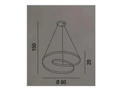 Lámpara colgante LED blanca Ritmo 6618 B LC PERENZ