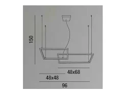 Lámpara colgante LED Cross 6593 B CT Perenz