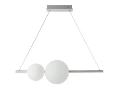 Lámpara colgante Led de metal y cristal soplado Fufi de Ondaluce 45w Regulable 4000K Blanco