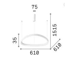 Lámpara colgante LED decorativa integrada, latón, 3000K