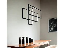 Lámpara colgante LED decorativa integrada negra, 3000K