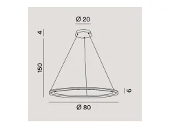 Lámpara colgante LED EDGE 86W Blanco mate Perenz